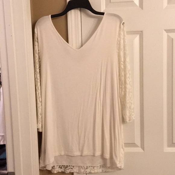 Lane Bryant lace front long sleeve top - Picture 2 of 3